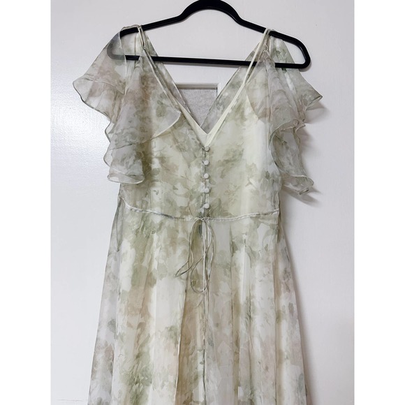 NWT JENNY YOO COLLECTION Floral Chiffon Bridesmaid Wedding Dress 8 (982) - Picture 5 of 5